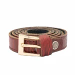 کمربند چرم زنانه قرمز مدل لارا