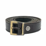 کمربند چرم زنانه مشکی مدل ورنی