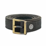 کمربند چرم زنانه مشکی مدل رز