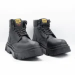 بوت cat چرم مشکی مردانه