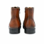 بوت چرم مردانه بغل زیپ عسلی مدل سهند - Image 2