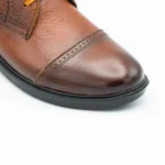 بوت چرم مردانه بغل زیپ عسلی مدل سهند - Image 5