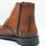 بوت چرم مردانه بغل زیپ عسلی مدل سهند - Image 6