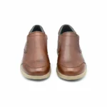 کفش چرم مردانه بی بند قهوه ای مدل آراز - Image 4