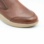 کفش چرم مردانه بی بند قهوه ای مدل آراز - Image 5