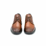 کفش چرم طبی مردانه بندی عسلی مدل آریو - Image 4