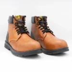 بوت cat چرم بنددار عسلی