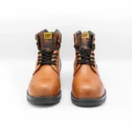 بوت cat چرم بنددار عسلی - Image 4