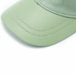 کلاه لب دار چرم سبز پاستیلی - Image 3