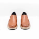 کفش چرم مردانه بی بند (عسلی) مدل آراز - Image 5