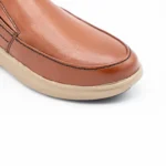 کفش چرم مردانه بی بند (عسلی) مدل آراز - Image 4