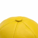 کلاه لب دار چرم زرد - Image 4
