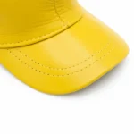 کلاه لب دار چرم زرد - Image 3