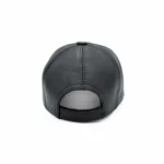 کلاه لب دار چرم مشکی - Image 3