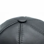کلاه لب دار چرم مشکی - Image 5