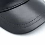 کلاه لب دار چرم مشکی - Image 6